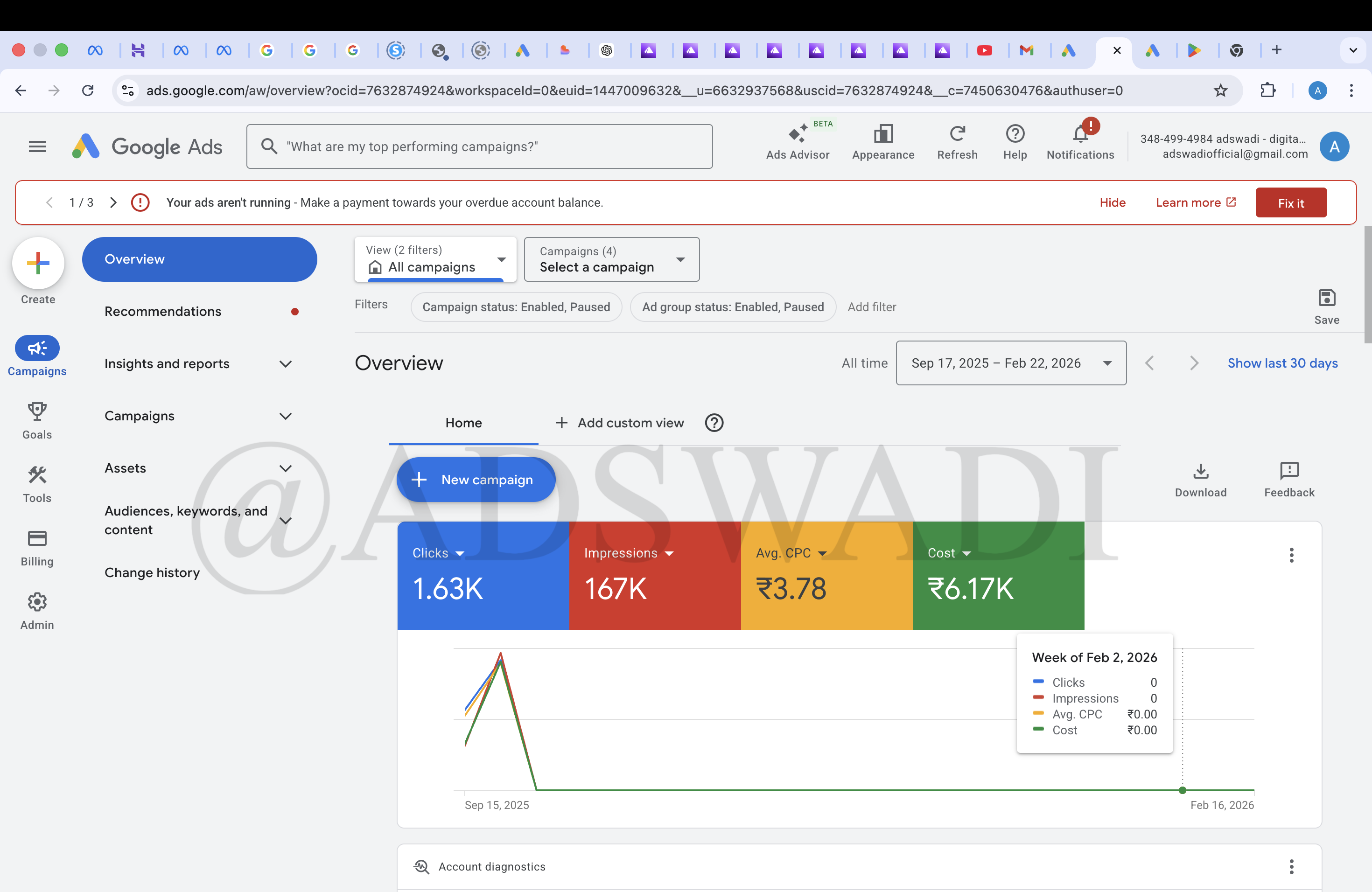 Google Ads campaign results screenshot 1